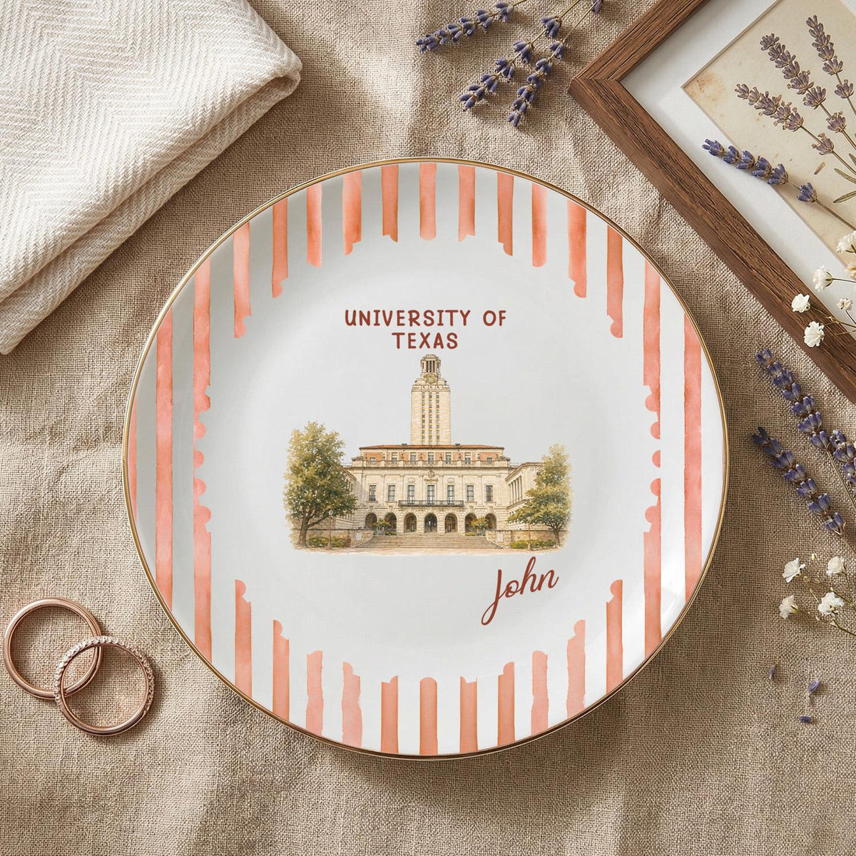 Custom University Ring Dish, Graduation Trinket Tray, Class of 2026 Jewelry Tray, University Spirit Striped Dish, Senior Night Gift 5616335c-ccff-4128-8a6c-82c4e6e124ee-5.jpg