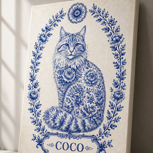 Chinoiserie Cat Portrait Canvas – Personalized Pet Name - Personalized Canvas 5639c7c9-9b91-467b-bdd8-4303a8face56.jpg