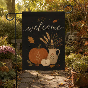 Welcome Fall Garden Flag, Pumpkin Welcome Flag, Autumn Porch Decor, Farmhouse Harvest Yard Flag, Rustic Outdoor Seasonal Flag 564c7fb6-3f5d-4950-9db4-31b45c8a772c-rttttttt.webp
