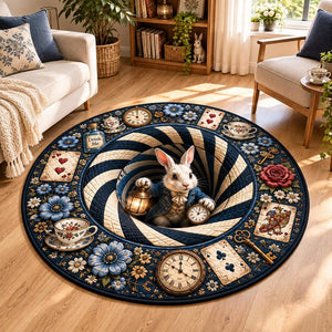 3D Rabbit Hole Optical Illusion Round Rug, Whimsical Bunny Tea Party Floor Mat, Checkered Vortex Carpet, Fantasy Wonderland Home Decor 564e23cb-e44c-48fb-a16e-d10534d9fc26-bn1.jpg
