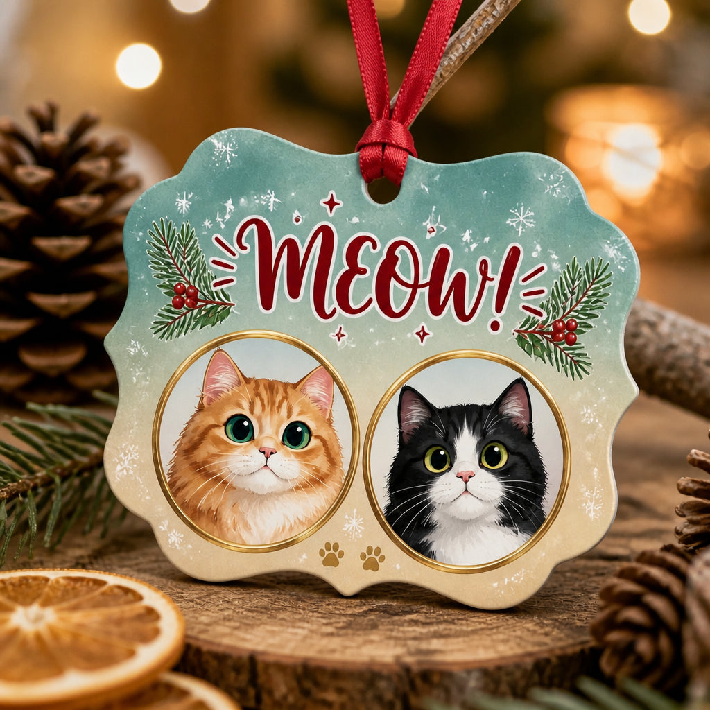 Meow Custom Cat Portrait Ornament – 2 Pets - Personalized Shape Ornament 56505c1f-3ce6-4f36-8715-e2efdcf2c5bb.jpg
