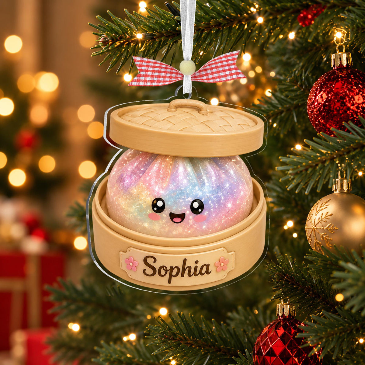 Personalized Glitter Dumpling Ornament, Squishy Dumpling Acrylic Custom Name Glittter Dumpling, Dumpling Lover Gift, Kids Christmas Gift 566d32bc-e976-4fb5-a544-e80540ec9167-2.jpg