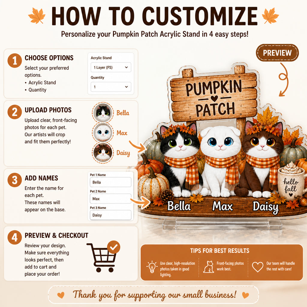 Pumpkin Patch Pets – Fall Standee (3 Pet Portraits) - Personalized Acrylic Custom shape Standing 1 layer (FS) 569d5d4a-1517-409a-bd32-407ad78aa0e0.jpg