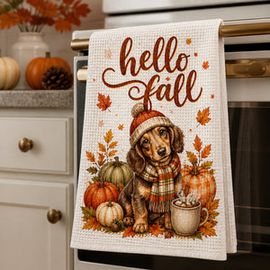 Hello Fall Custom Pet Portrait Kitchen Towel - Personalized Kitchen Towel 56a872b3-29ca-4209-b57c-da9e15e31ec6.jpg