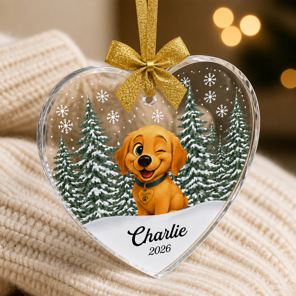 Personalized Dog Name & Year Transparent Acrylic Ornament – Holiday Wreath - Personalized Transparent Acrylic Ornament 56b0166c-be00-4ea0-b633-db698f4746f0.jpg