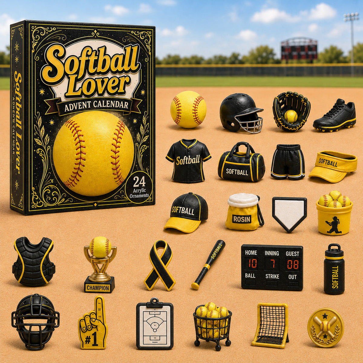 Softball Lover Advent Calendar 2026 - 24-Day Festive Countdown, Acrylic Charms Blind Box - Gift For Sports Lovers 56b66105-ae67-425c-8eb1-d092ab1eb7ba-softball.jpg