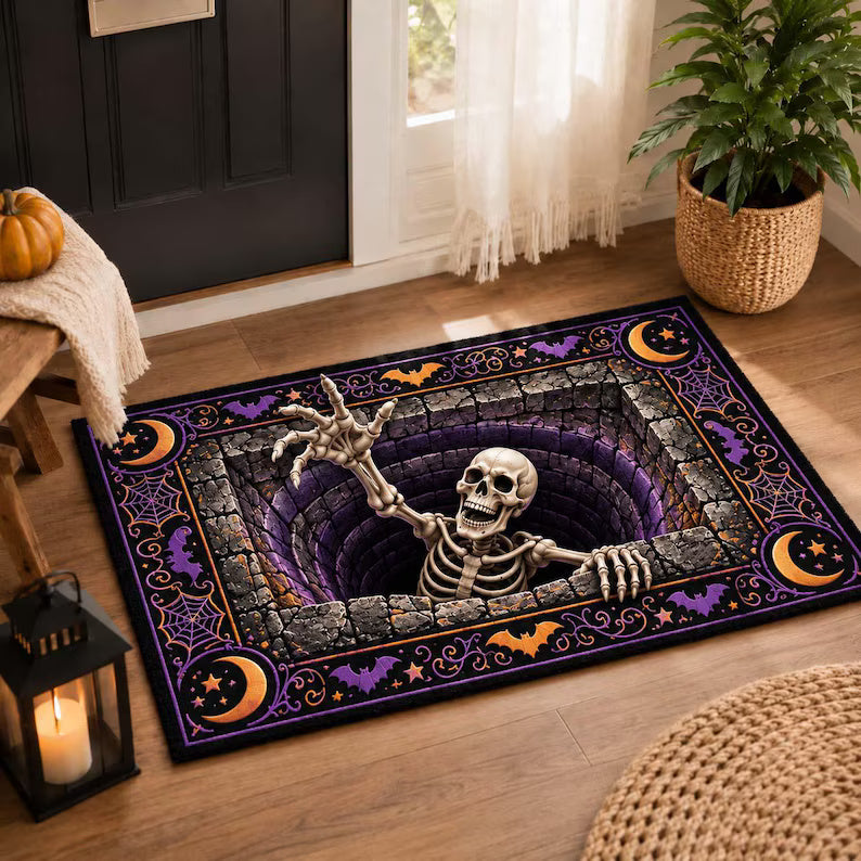 Halloween Skeleton Skull Doormat, 3D Optical Illusion Doormat, Pumpkin Floor Mat, Haunted House Decor, Spooky Halloween Party Entryway Rug 56b6fa5b-b06b-415c-8e4e-de9672fb47ad-dfgdfgfdghrtukji-3-.jpg
