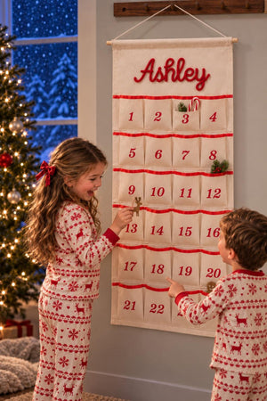 Personalized Advent Calendar for Kids, 24 Pocket Christmas Countdown Calendar, Fillable Fabric Wall Hanging, Custom Name Christmas Decor 56c1f71f-06b9-47e4-a06e-fd3b7af0a9f3-il_1588xN.8555772156_51yk-1-.jpg