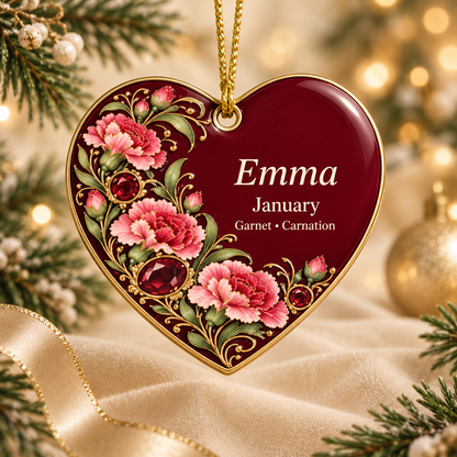 Birth Month Ornament, Personalized Heart Keepsake | Ceramic | Floral Birthstone Gift 56c54ee3-96bf-483d-992a-a882ded90bc7-6b4a974f-1c68-4d5c-bf97-a4b03ffb172c.png