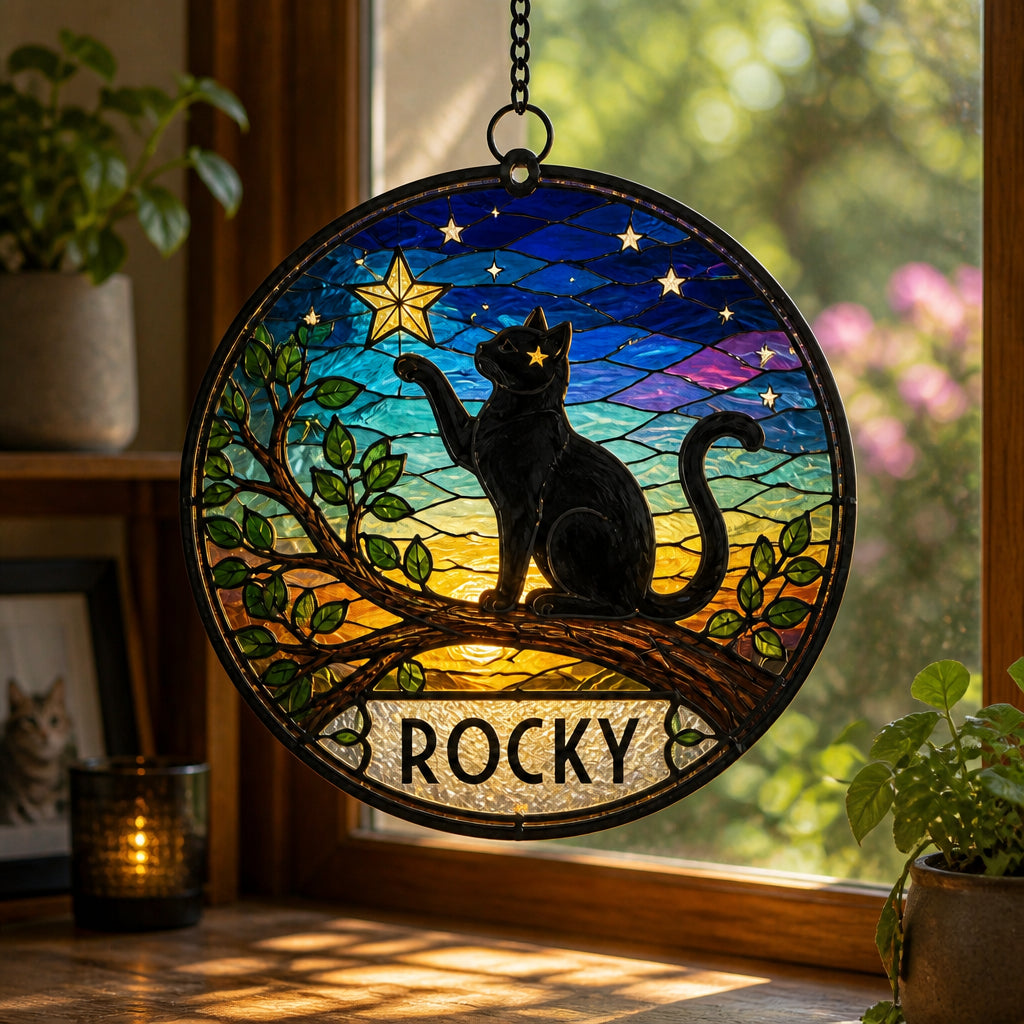 Personalized Cat Stained-Glass Suncatcher – Name - Personalized Suncatcher Stained Glass 56d19524-a609-40f4-93db-3421a4b1e89b.jpg