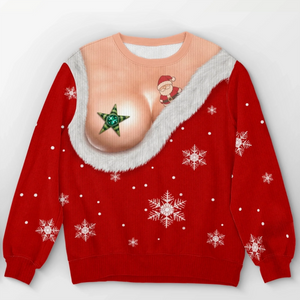 Personalized All Over Printed Sweatshirt - Christmas, Funny Gift For Women, Sister, Bestie - Tis The Season To Misbehave 5712efd1-e6d8-40aa-9f81-0aa1622b0765-3.png
