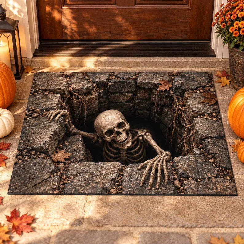 Creepy Skeleton Round Pit Halloween Doormat, 3D Optical Illusion Brick Well Rug, Scary Skeleton Floor Mat, Haunted House Outdoor Porch Decor 57168c1d-d241-42e9-857f-260f3e53406f-fbhesrh-6-.webp