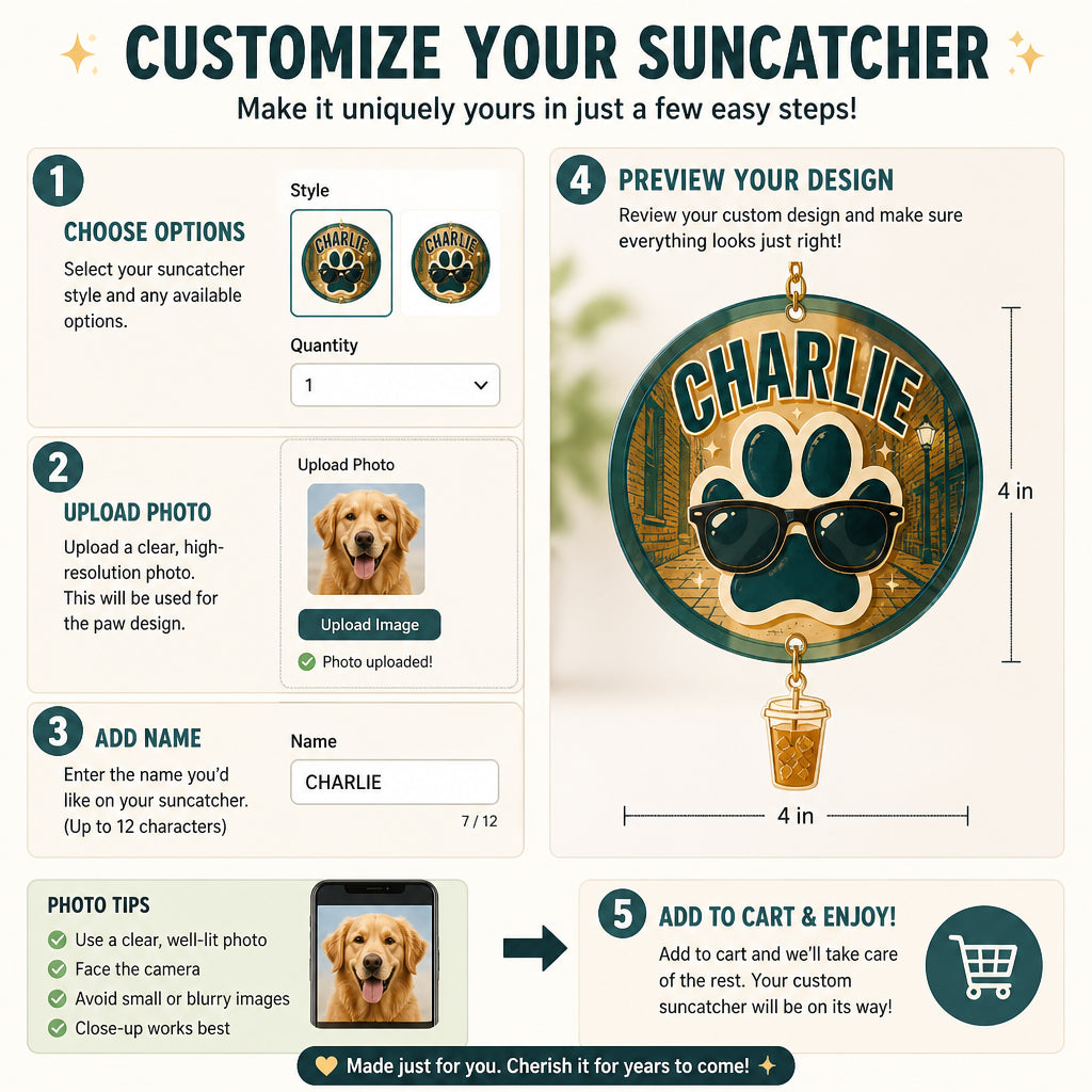 Cool Pet Club Campfire Mug — Custom Name - Personalized 1 Layered Suncatcher with Charm 57221fed-aec7-403d-b830-e6322c99d2e6.jpg