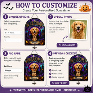 Halloween Pet Vampire Welcome Garden Flag - Personalized 1 Layered Suncatcher with Charm 57227182-7e1f-43a6-b77a-92a4dde38526.jpg