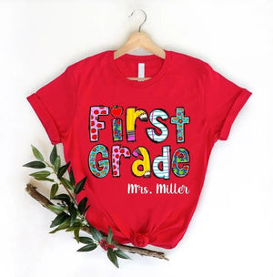 Custom Teacher Shirt,1st Grade Teacher Team Shirt,Personalized School Gift,Customized Name Teacher Tee,First Grade Shirt,Elementary Teacher