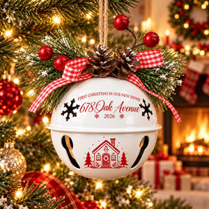 Personalized Our First Home Christmas Jingle Bell Ornament, Xmas Decor Gift, Holiday Keepsake 576f68a8-6941-4444-854b-318e34df128c-1.jpg