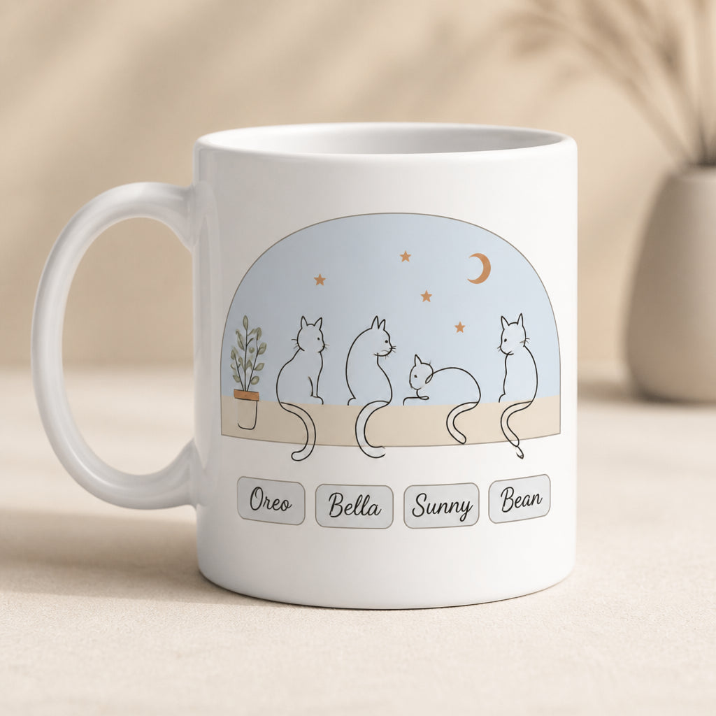 Personalized Cat Line Art Mug – 4 Names Window Sill Edition - Personalized Mug 577752c9-1e98-4ba0-93af-b093ac0c31c4.jpg