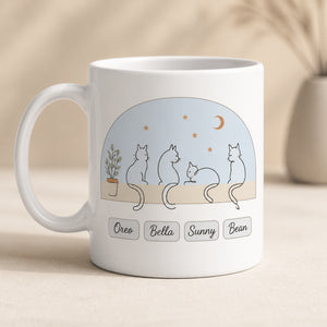 Personalized Cat Line Art Mug – 4 Names Window Sill Edition - Personalized Mug 577752c9-1e98-4ba0-93af-b093ac0c31c4.jpg