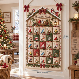 Personalized Bird Christmas Fabric Advent Calendar, 25 Day Pocket Countdown, Custom Family Name Quilted Wall Hanging, Bird Lover Xmas Decor 57948d15-679a-4705-ab7c-8ea744f9bbab-il_794xN.8602835715_de4e.jpg