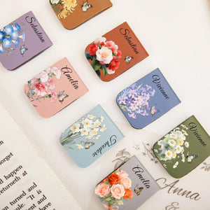 Leather bookmark with birth flower, personalized leather magnetic bookmark, custom name bookmark, birthday gift for book lovers 579806a9-a0e3-4134-b5bb-838638b43aa3-1.jpg