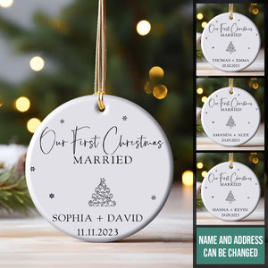 Christmas Tree First Christmas Married - Personalized Ornament - Christmas Gift