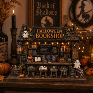 Halloween Bookshop Wooden Block, Spooky Library Shelf Decor, Haunted Bookstore Table Decoration, Witchy Fall Home Gift for Readers 57bac9cd-650b-4092-9a15-957895553d16-6.jpg