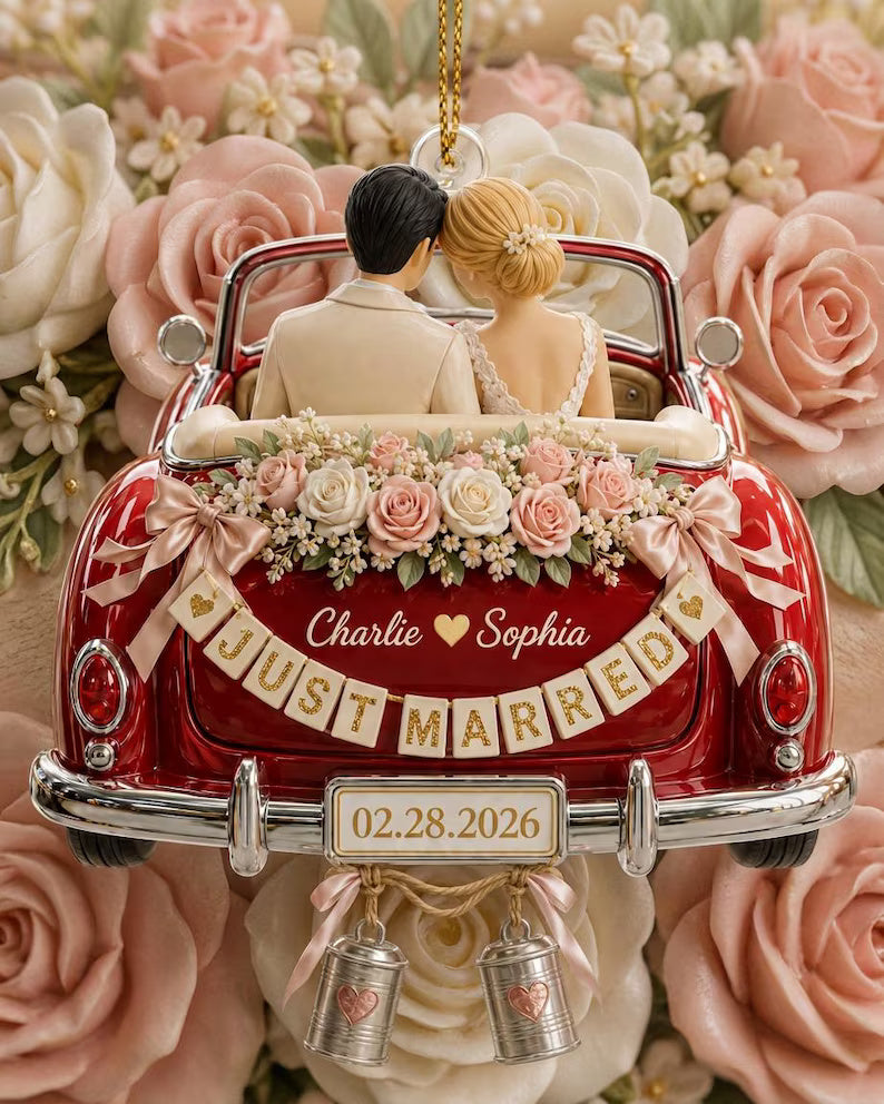 Personalized Just Married Wedding Car 3D Ornament, Acrylic Bride Groom Keepsake, Custom Date Newlywed Gift 57c4b66f-7c59-4ca5-9516-a26ba9fa357e-bvhtyut-5-.jpg