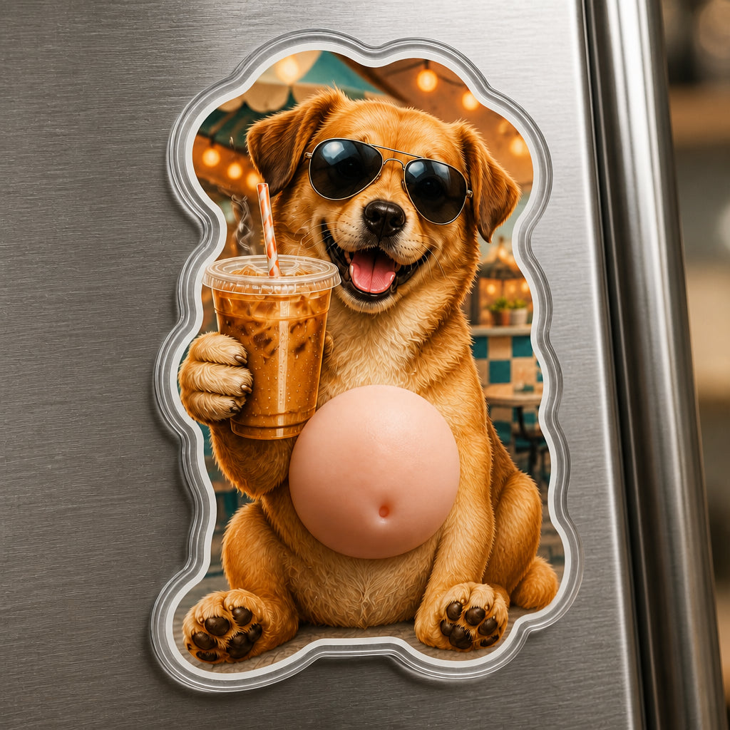 Custom Pet Coffee Club Acrylic Fridge Magnet - Personalized Acrylic Refrigerator Magnet - Soft Rubber Belly 57c88992-b8f2-4e7d-ab15-9b8a30a46743.jpg