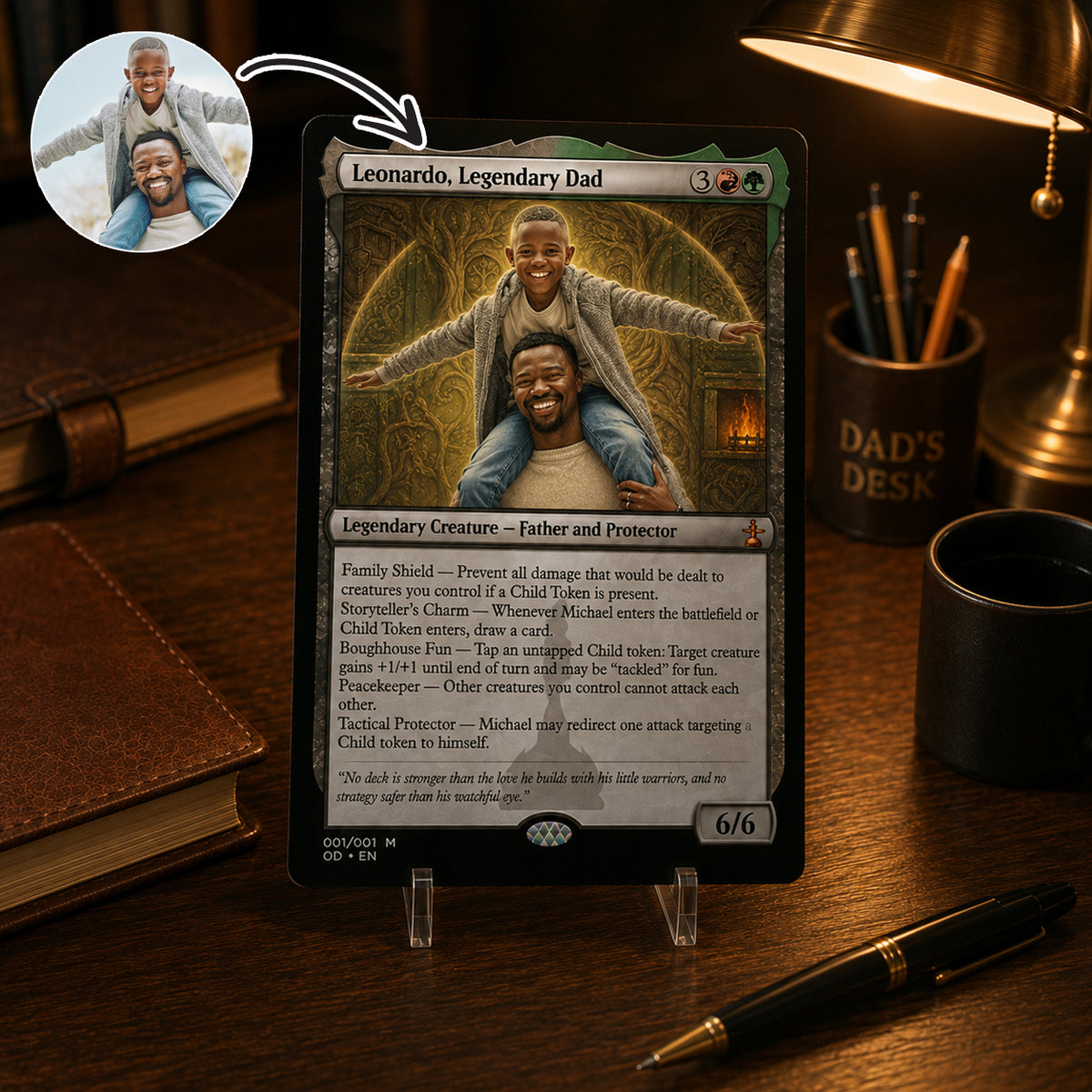 Custom Father's Day MTG Card - Personalized Legendary Dad Gift - Photo to Fantasy Art