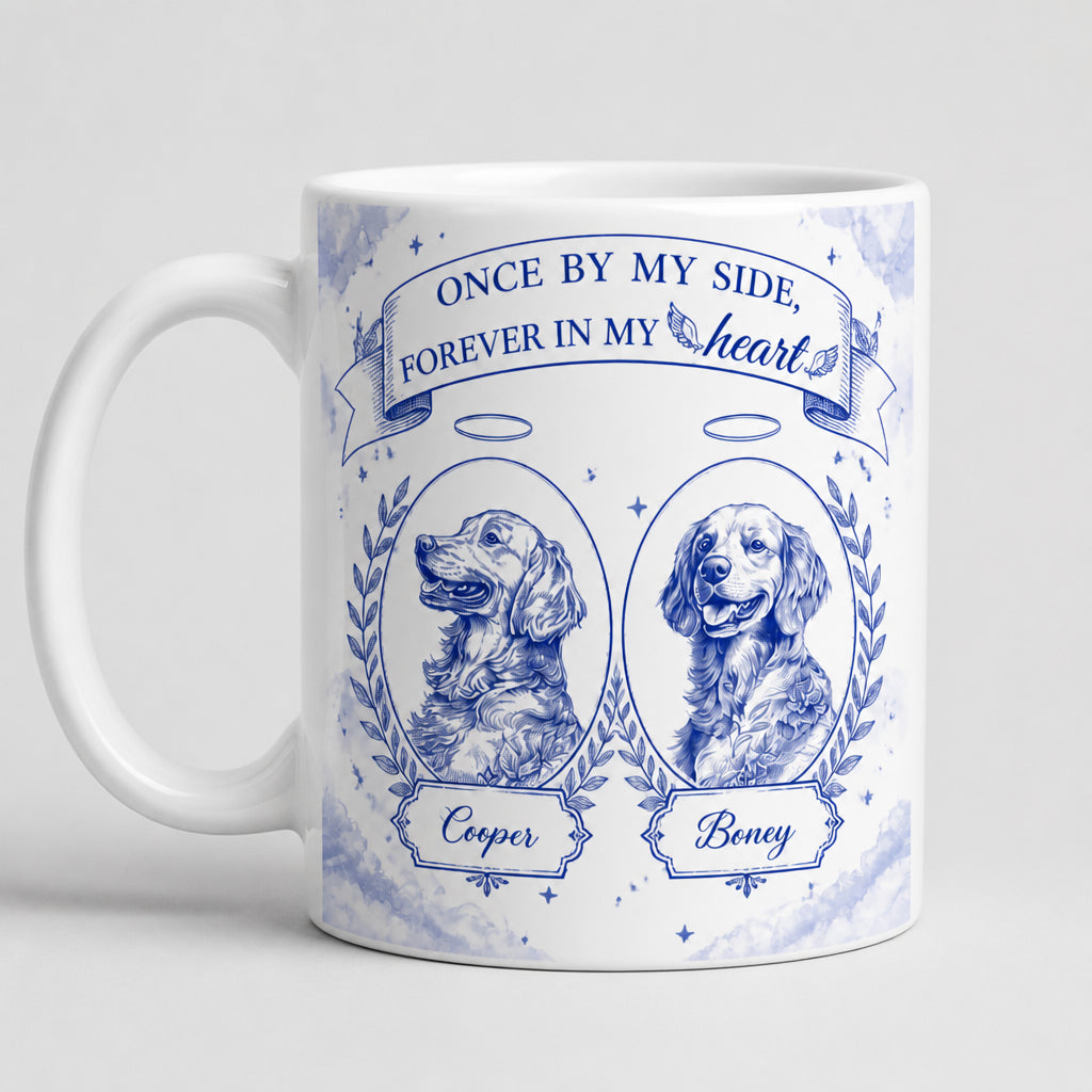 Pet Memorial Mug – Once By My Side, Forever In My Heart (2 Pets, Names) - Personalized Mug 57e0e934-c02a-40e7-8b79-3b1b39e13fbb.jpg