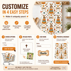 Autumn Pup Name Pattern Kitchen Towel - Personalized Kitchen Towel 57e99736-fdcc-4b04-bdb6-3139252ace04.jpg