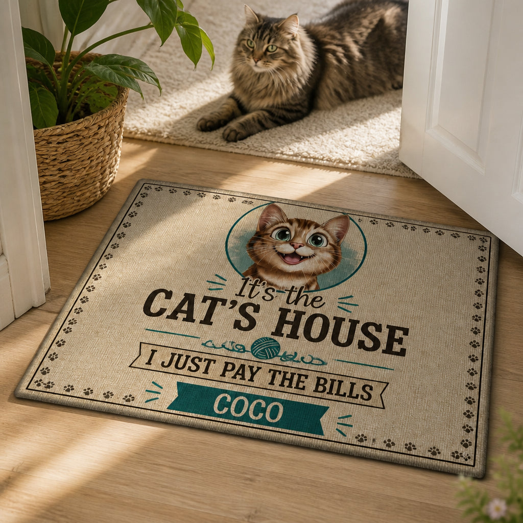 It's The Cat's House Doormat – Custom Pet Name - Personalized Doormat 58101ff4-9946-49ab-a1bb-b16d0edf3f60.jpg