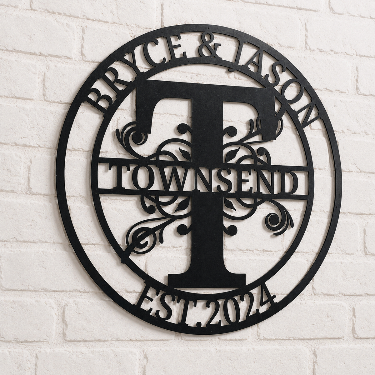 Personalized Metal Family Name Sign, Custom Last Name, Housewarming Gift