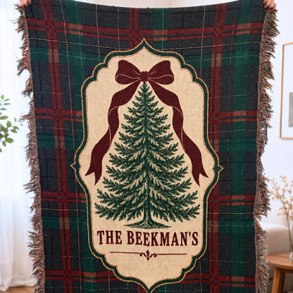Personalized Woven Blanket Custom Family Name Tartan Plaid Christmas Throw Holiday Tree Gift 58256d87-0620-4811-9eac-6b3ee4beb313-hjj-5-.webp