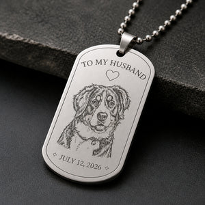 To My Husband Pet Portrait Engraved Dog Tag - Personalized Engraved Dog Tag 58266c17-7859-4646-bc4b-cb42d8eb6d3b.jpg