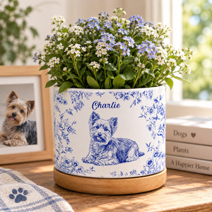 Toile De Jouy Flower Pet Photo, Custom Pet Flower Pot, Personalized Pet Memorial Planter, Dog Loss Remembrance Gift, Dog Lover, Dog Mom Gift 5827649c-a275-4bce-9d2e-7d8234552838-ChatGPT-Image-Sep-16-2026-03_01_05-PM.png