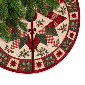 Christmas Tree Skirt, Quilted Patchwork Tree Skirt, Farmhouse Christmas Tree Decor, Red Green Holiday Tree Skirt, Rustic Xmas Decoration 58365283-e41f-4806-983d-9ca4b2b499aa-fgtfg-1-.webp