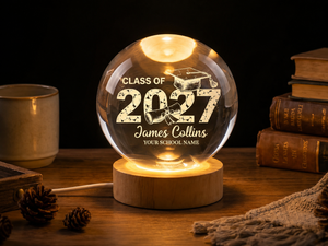 Crystal Graduation Ball Class Of 2026 2027 Gift For Graduate, Personalized Keepsake Decor, Senior Graduation Memory