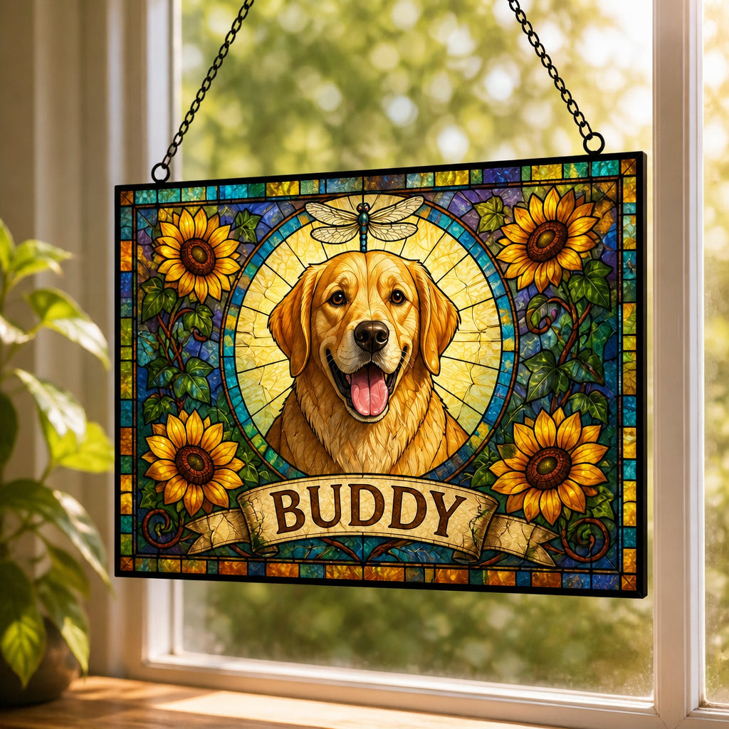Custom Stained-Glass Pet Portrait Suncatcher – Photo + Name - Personalized Rectangle Stained Glass Suncatcher (PW) 584da3a4-b405-4d7d-995f-100233249699.jpg