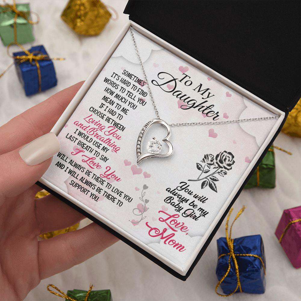 To My Daughter How Much You Mean To Me, Necklace With Message Card, Sentimental Gift For Daughter, Love From Mom. 586.jpg