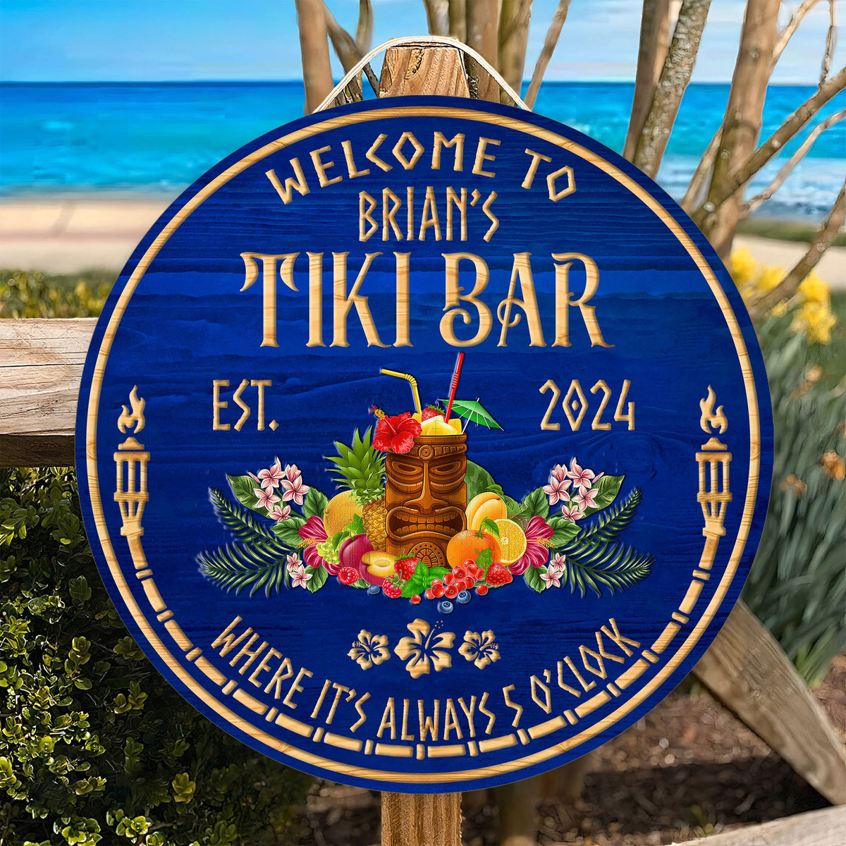 Personalized Tiki Bar Sign, Round Wood Decor for Outdoor Bar 5879b08b-a80c-4316-9ab1-149ae0e0f24a-1.jpg
