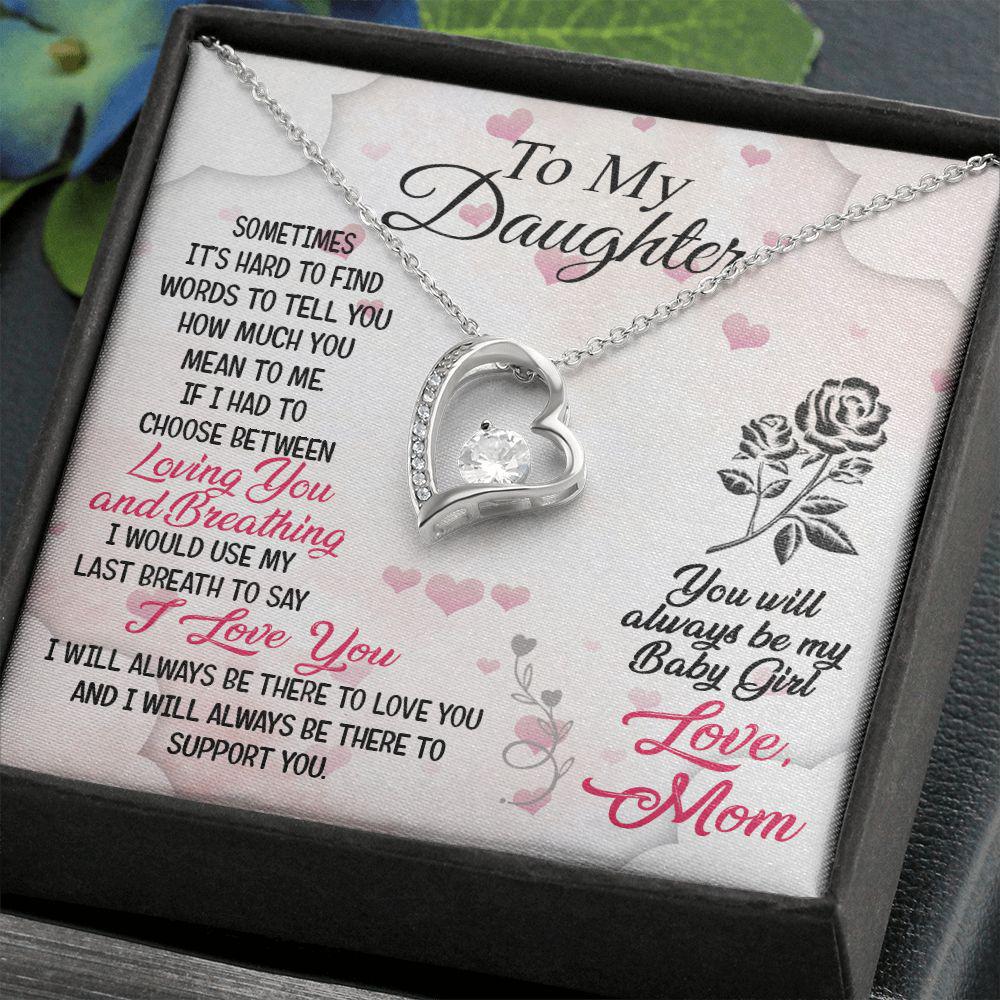 To My Daughter How Much You Mean To Me, Necklace With Message Card, Sentimental Gift For Daughter, Love From Mom. 587.jpg