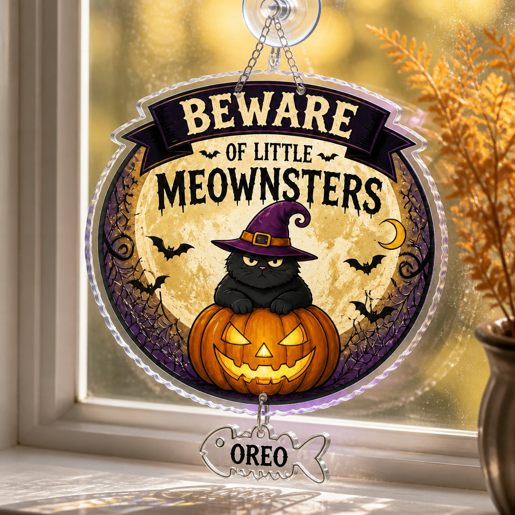 Beware of Little Meownsters Personalized Cat Garden Flag - Personalized 1 Layered Suncatcher with Charm 587dc509-8baf-4dc1-8d08-b1fa9cd5a1a3.jpg