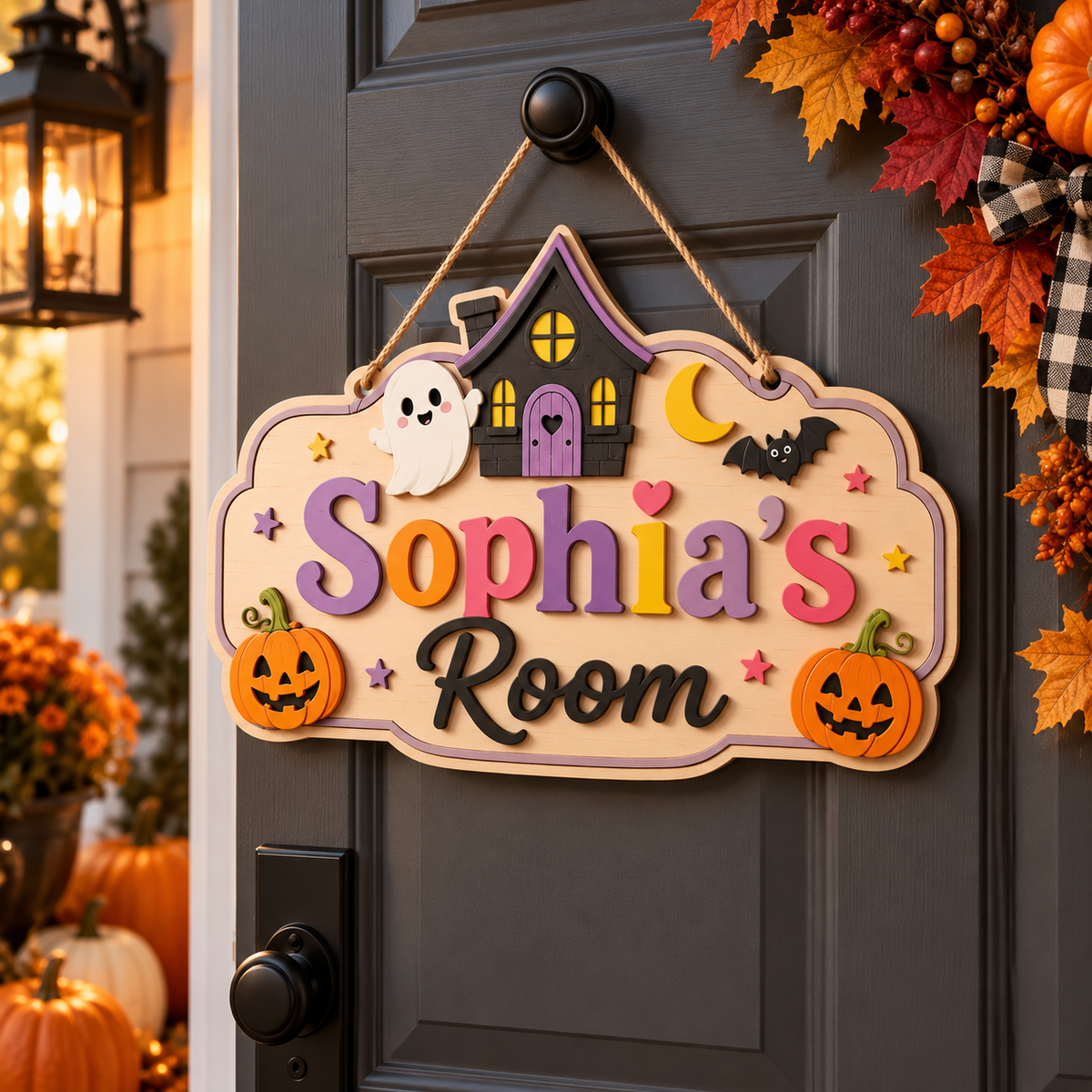 Personalized Halloween Kids Door Sign, Custom Name Room Decor, Haunted House Bedroom Door Hanger 587f0e3c-343a-4cdb-bfdf-f0aa3957e1d3-tt3.png