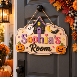 Personalized Halloween Kids Door Sign, Custom Name Room Decor, Haunted House Bedroom Door Hanger 587f0e3c-343a-4cdb-bfdf-f0aa3957e1d3-tt3.png