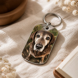 Pet Memorial Photo Keychain – Once By My Side, Forever In My Heart - Personalized Color Printed Stainless Steel Keychain 58824d8d-1393-4be3-a9c4-7ddcf9afbd1c.jpg