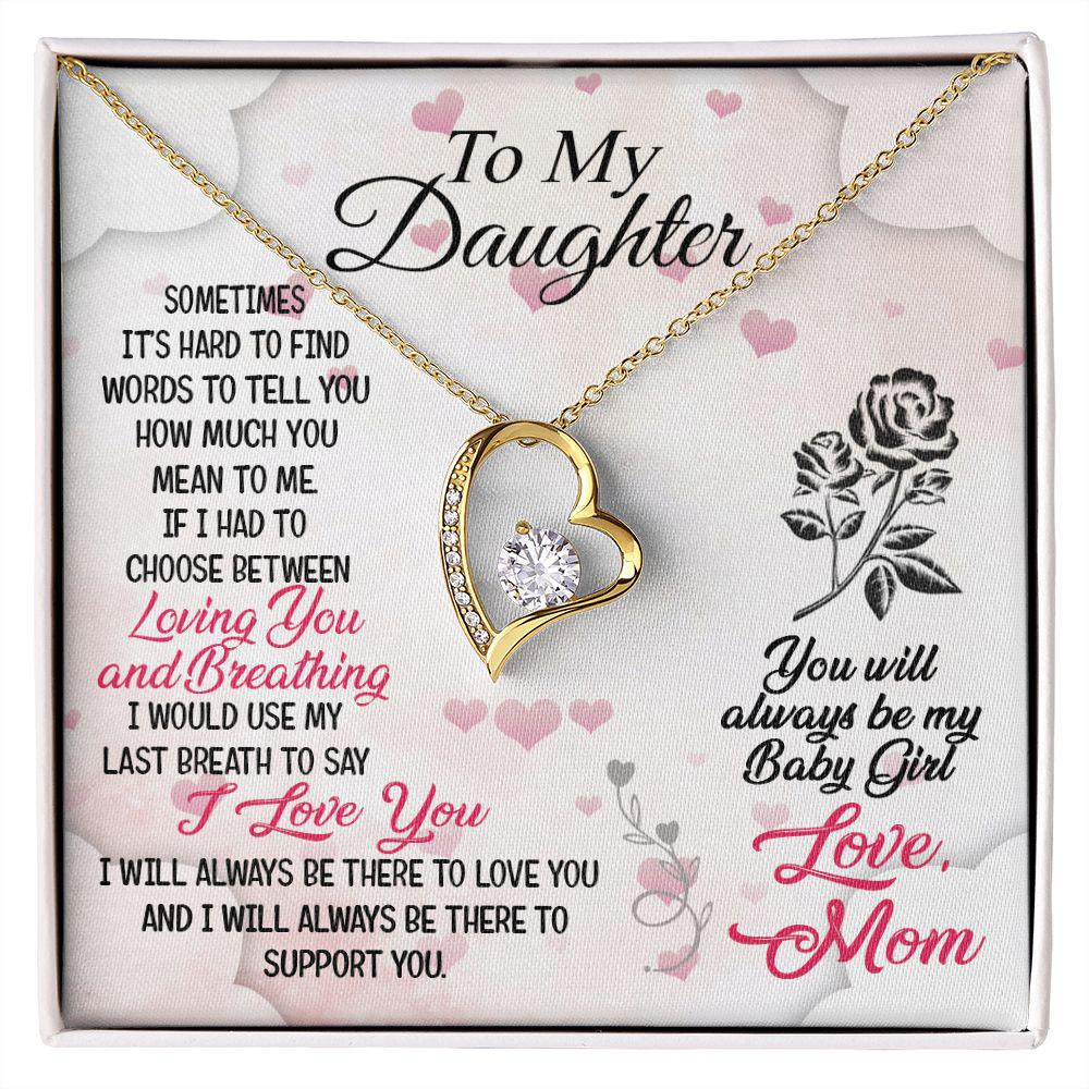 To My Daughter How Much You Mean To Me, Necklace With Message Card, Sentimental Gift For Daughter, Love From Mom. 588.jpg