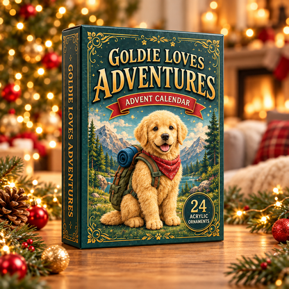 Goldie Adventures Advent Calendar 2026 - 24-Day Festive Countdown, Acrylic Charms Blind Box - Gift For Dog Lovers 58a13622-ec14-4bb0-bb77-7a927d1cc0c5-golden-box.png