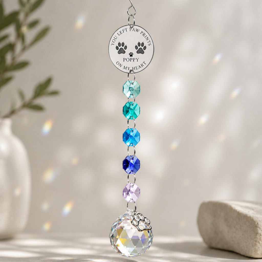 Custom Pet Portrait Rainbow Suncatcher with Name - Personalized 1 Layered Suncatcher with Charm 58c47470-6ebe-4eea-b16e-d59f03c26ead.jpg