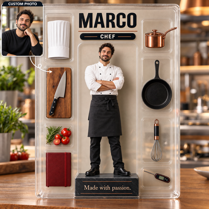 Personalized Chef Acrylic Table Sign, Custom Shape Photo & Name Plaque, Kitchen Counter Decor, Gift for Chefs and Cooking Lovers 58d0b752-e8cd-46a7-835f-d9ff34171c69-B-ng-acrylic-u-b-p-Marco.png